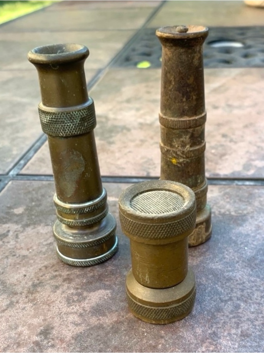 Vintage Brass Garden Hose Nozzles Set of 3